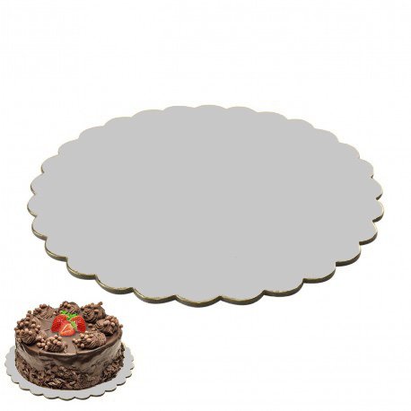 10 unidades. Cake tarjeta Cake Drum Ondulado revestimiento placa base para tarta Cake tarjeta Tarta Diámetro 35 cm Cortadores Fondant Plata