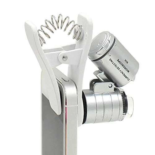 1pcs universal 3LEDs Clip Teléfono Móvil Lupa de microscopio micro lente zoom óptico de 60 x Telescopio Lente De La Cámara