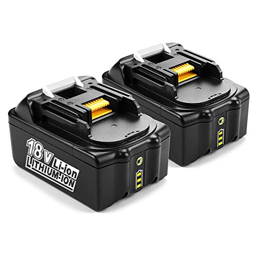 2 baterías de repuesto de 18 V 5.0 Ah compatibles con Makita BL1830 BL1840 BL1850 BL1860 BL1815 BL1845 LXT-400 194205-3 194204-5