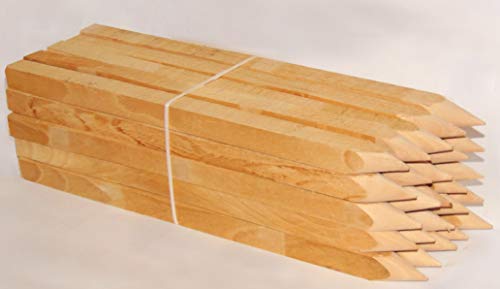 25 piezas. Estacas de madera de haya, 50 cm, para marcar y jardinería, postes de madera