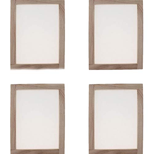 4 piezas de marco de papel tradicional para hacer papel de madera para niños y adultos, hecho a mano, manualidades de papel (20 x 30 cm)
