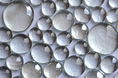 400 g de perlas de cristal, color blanco, 4 tamaños diferentes, 13-33 mm, aprox. 116 unidades