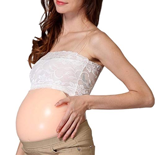 5 tamaños de vientre falso realista, de silicona, para embarazo, travesti, travesti, para embarazadas (color: mostrar, tamaño: 8, 9 meses, 2500 g)