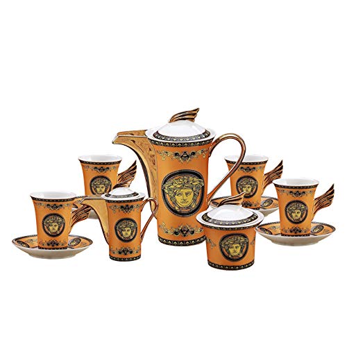 ALENXYA Juego de tazas de café, un juego completo de tazas y platillos de cerámica europeos, juegos de té, tazas de té, tazas de té, tazas de agua del hogar, apto para decoraciones de boda (SA)