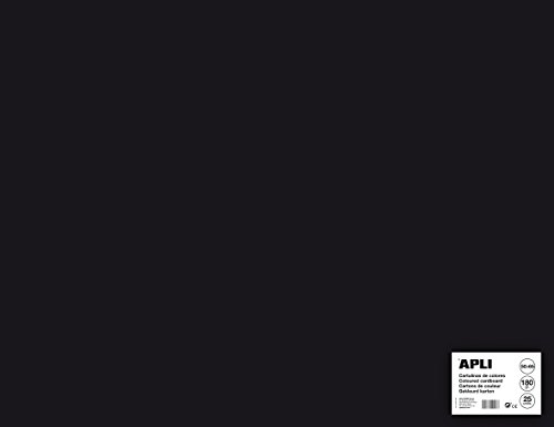 ALI 14279 - Cartulina negra 50 x 65 cm 170 g 25 hojas