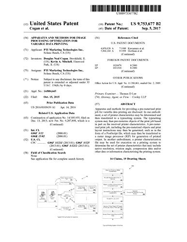 Apparatus and methods for image processing optimization for variable data printing: United States Patent 9753677 (English Edition)