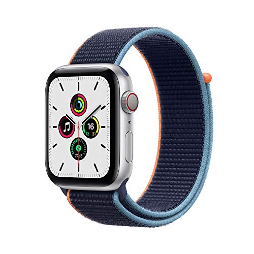 Apple Watch SE (GPS + Cellular, 44 mm) Caja de Aluminio en Plata- Correa Loop Deportiva Azul Marino Intenso Apple Watch SE (GPS + Cellular, 44 mm) Caja de Aluminio en Plata- Correa Loop Deportiva Azul Marino Intenso