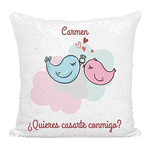 AR Regalos Cojin de Lentejuelas Reversibles ¿Quieres casarte Conmigo? AR Regalos Cojin de Lentejuelas Reversibles ¿Quieres casarte Conmigo?
