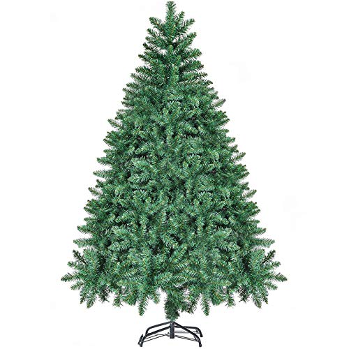 Árbol de Navidad 180cm CHORTAU, 800 puntas Árbol de Navidad Decoraciones navideñas verdes, Material de PVC, Ignífugo, Árbol de Navidad artificial impermeable con soporte de metal de estudio