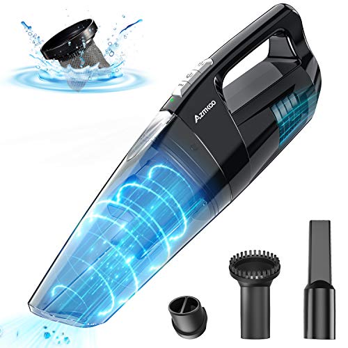 Aspiradora de Mano Sin Cable, Azmkoo 9000PA Aspirador Inalámbrico Portátil de Coche con 2500mAh Batería Luz LED HEPA Filtro Lavable Aspirador en Seco y Húmedo para Pelos Mascotas, Casa, Coche, Oficina Aspiradora de Mano Sin Cable, Azmkoo 9000PA Aspirador Inalámbrico Portátil de Coche con 2500mAh Batería Luz LED HEPA Filtro Lavable Aspirador en Seco y Húmedo para Pelos Mascotas, Casa, Coche, Oficina