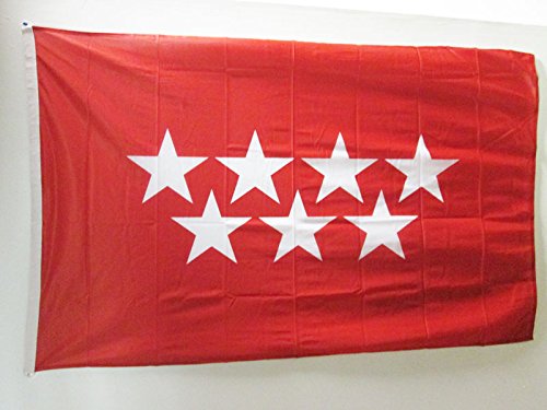 AZ FLAG Bandera de la Comunidad DE Madrid 150x90cm Uso Exterior - Bandera MADRILEÑA 90 x 150 cm Ojales