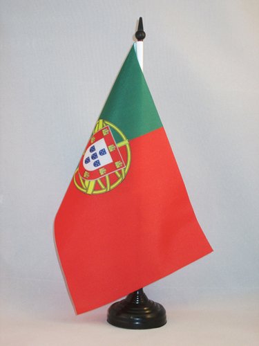 AZ FLAG Bandera de Mesa de Portugal 21x14cm - BANDERINA de DESPACHO Portuguesa 14 x 21 cm