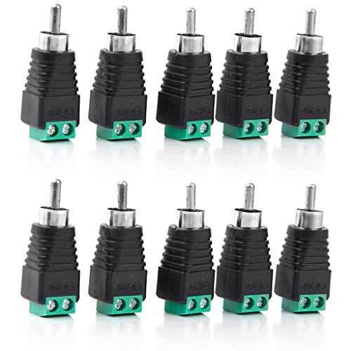 B Blesiya Enchufe de 10 Piezas Conector de Audio RCA Conector Busche Adaptador para Cámara CCTV