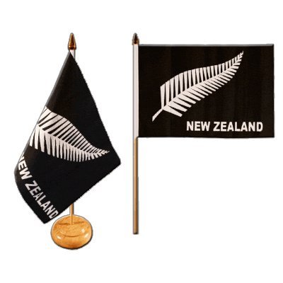 Bandera fritze bandera de mesa nueva Zelanda muelle All Blacks con base de madera lacada