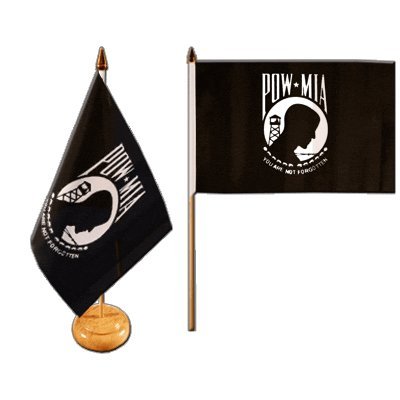 Bandera fritze prisionero de guerra Mia bandera de Estados Unidos/colour negro, con base de madera pintada de colour blanco