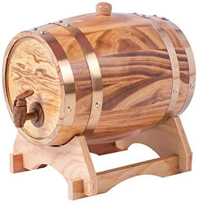 Barril de madera de roble de 10 litros para almacenamiento y envejecimiento de vino y bebidas, con soporte, de la marca Dream Wood