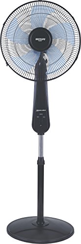 Bastilipo Pacífico Ventilador de Pie Redondo con Mando a Distancia, 45 W, Plástico, 3 Velocidades, Negro