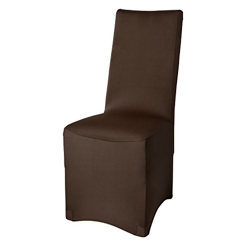 Beautissu Funda para sillas - Banquete Leona - 45x90 cm Funda elástica - Elegante Bi-elástica - ÖKO-Tex - Marrón