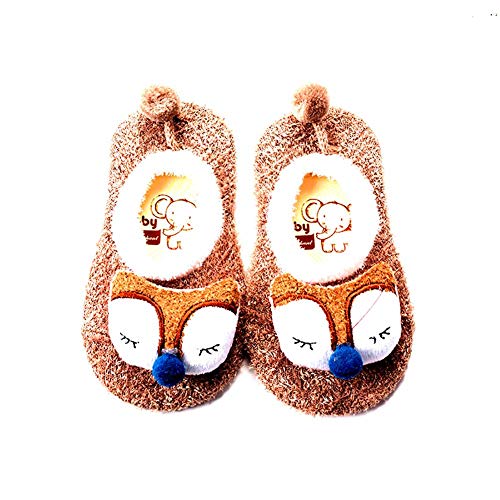 BIGBOBA Calcetines de Bebé Invierno Suaves Algodón Medias Zapatillas con Patrón de Dibujos Animados Antideslizante Calcetines de Piso Para Recien Nacido Niños Niñas