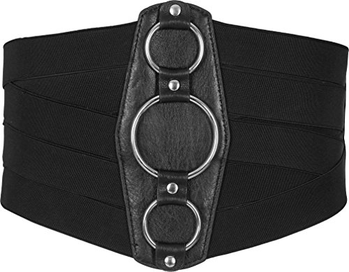 BlackButterfly Cinturón Enrejado Elástico de Corsé de Cintura de 18CM (Negro, ES 50-52)