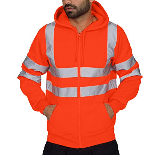 Blusa Tops Trabajo En La Carretera Alto Visibilidad De Los Hombres Pull-Over Manga Larga con Capucha Sweatshirt Blusa Tops Trabajo En La Carretera Alto Visibilidad De Los Hombres Pull-Over Manga Larga con Capucha Sweatshirt