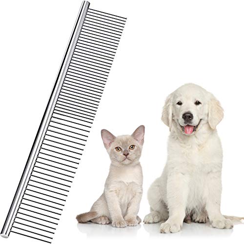 Boao Peine de Aseo de Mascotas de Acero Inoxidable Peine de Perros de Dientes Redondeados para Perros y Gatos Grandes, Medianos y Pequeños con Pelo Corto/Largo Enredado, 19 x 3 cm Boao Peine de Aseo de Mascotas de Acero Inoxidable Peine de Perros de Dientes Redondeados para Perros y Gatos Grandes, Medianos y Pequeños con Pelo Corto/Largo Enredado, 19 x 3 cm