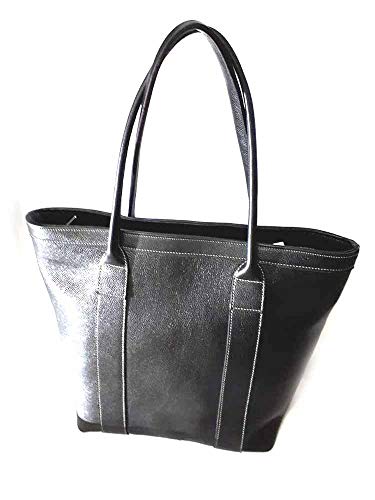 Bolso de piel auténtica, 45 x 34 cm, bajo 31 cm, ancho 15 cm, colores disponibles: negro, marrón, cuero, azul, alta moda Capri Positano, mujer de regalo, llavero artesanal Made in Italy