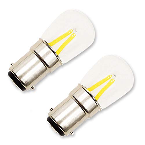 Bombilla Bayoneta LED 220V para Maquina de Coser Alfa/Pfaff/Singer, 150LM, Ba15D LED 2W Sustituir Incandescente 15W, Luz Calida 2700K, 2 Puntos de Conexión, Bombilla Vintage LED B15D, pack de 2 Bombilla Bayoneta LED 220V para Maquina de Coser Alfa/Pfaff/Singer, 150LM, Ba15D LED 2W Sustituir Incandescente 15W, Luz Calida 2700K, 2 Puntos de Conexión, Bombilla Vintage LED B15D, pack de 2
