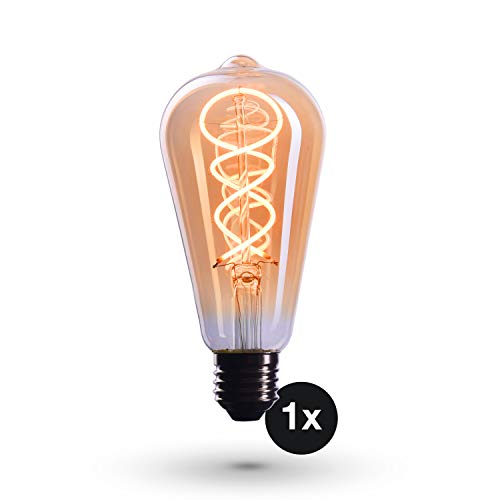 Bombilla Edison Crown LED base E27 | Regulable, 4W, 2200 K, luz cálida, EL17 | Iluminación de Filamento antiguo con apariencia retro vintage | Etiqueta Energética de la Unión Europea: A+ Bombilla Edison Crown LED base E27 | Regulable, 4W, 2200 K, luz cálida, EL17 | Iluminación de Filamento antiguo con apariencia retro vintage | Etiqueta Energética de la Unión Europea: A+
