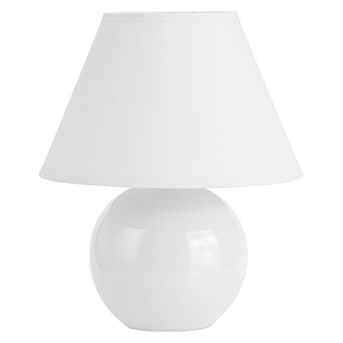 Brilliant 61047/05 Primo - Lámpara de mesa (1 bombilla E14, 40 W), color blanco