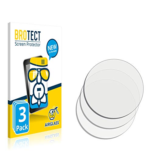 BROTECT Protector Pantalla Cristal Compatible con Circular Displays (Diámetro: 19 mm) Protector Pantalla Vidrio (3 Unidades) - Dureza Extrema