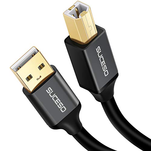 Cable Impresora SUCESO Cable para Impresora 5M Cable USB 2.0 Tipo A a Tipo B para conectar Impresora HP,Epson,Canon,Brother,Lexmark,Escáner,Samsung,Disco Duro,Fotografía Digital y Otros Dispositivos