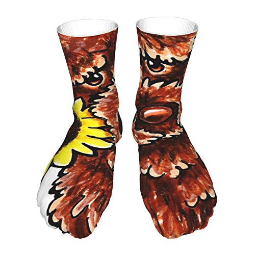 Calcetines para adultos, calcetines largos de algodón, calcetines gruesos de tacón negro, calcetines cálidos, unisex, 212 cm, chocolate soleado