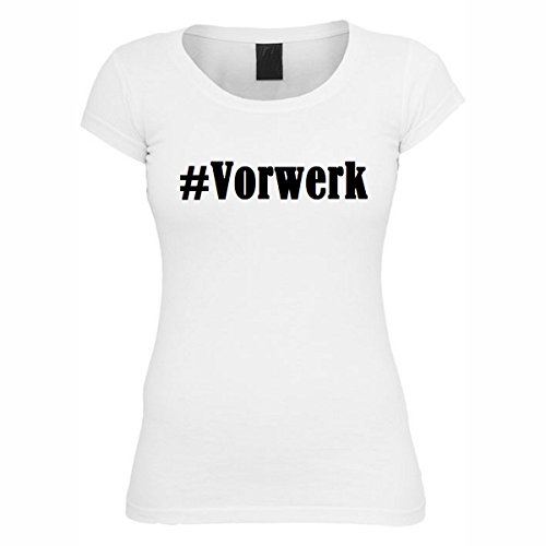 Camiseta #Vorwerk Hashtag con rombos para mujer, hombre y niños en los colores blanco y negro Blanco 02 Hombre Medium