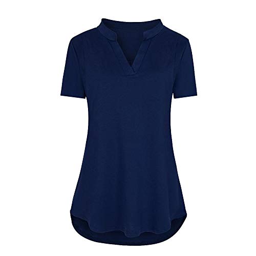 Camison Lactancia Camisas De Maternidad De Verano Blusa para Mujeres Embarazadas Blusa De Enfermería con Estampado De Cuadros De Manga Corta Blusa para Amamantar-Azul_SG_Porcelana