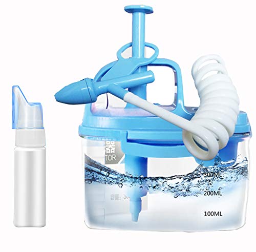 CANDYANA Dispositivo de Lavado Nasal para rinitis Nasal, Limpiador Nasal, máquina de Limpieza Manual de Nariz, Nasal, Cuidado Nasal,Blue