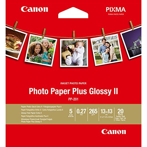 Canon consumible papel fotográfico con brillo plus II PP-201 13x13 cm 20 hojas
