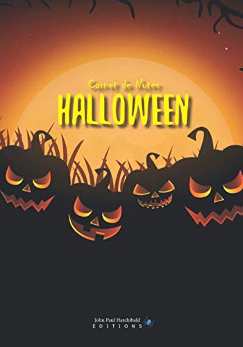 Carnet de notes Halloween: v1-3 | Joyeuse fête d'Hallowen carnet de notes de 101 pages lignées | 17,78cm x 25,4cm | fond orange citrouille