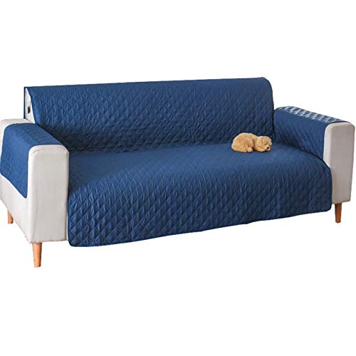 CENPENYA Funda de sofá Reversible Acolchada Funda de Silla Antideslizante para Mascotas y niños con Correas Elásticas Protector de Muebles (Azul Marino,2 plazas 130-195cm) CENPENYA Funda de sofá Reversible Acolchada Funda de Silla Antideslizante para Mascotas y niños con Correas Elásticas Protector de Muebles (Azul Marino,2 plazas 130-195cm)