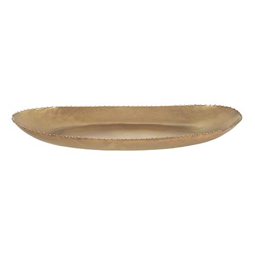 Centro de Mesa Bandeja Color Bronce de Metal de 49x20 cm - LOLAhome Centro de Mesa Bandeja Color Bronce de Metal de 49x20 cm - LOLAhome