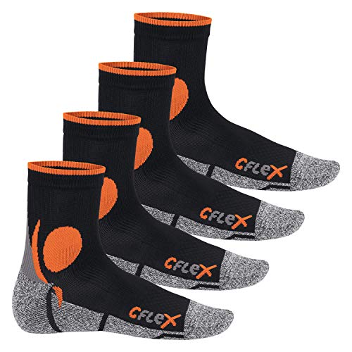 CFLEX - 4 pares de calcetines para correr negro/naranja - 43-46