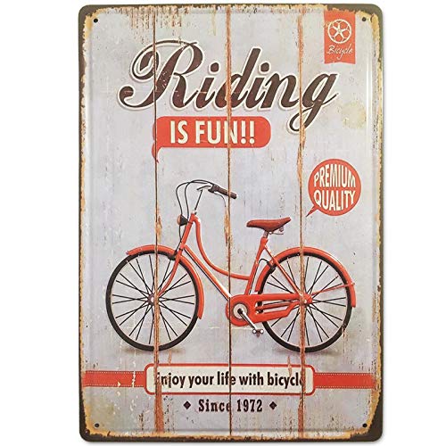 Chapa Vintage [ Bicicleta ] | Placa Decorativa Retro para pared de Salón, Bar, Taller, Tienda | Metal de alta densidad y Relieve | Tamaño 20x30.