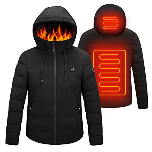 Chaqueta Calefactable con Capucha,Hombres Ropa Abrigada de Invierno con 3 Niveles de Calefacción,Puerto de carga USB,Mujeres Abrigos Impermeables para Trabajo al Aire Libre Esquí Montar Motocicleta Chaqueta Calefactable con Capucha,Hombres Ropa Abrigada de Invierno con 3 Niveles de Calefacción,Puerto de carga USB,Mujeres Abrigos Impermeables para Trabajo al Aire Libre Esquí Montar Motocicleta