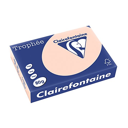 Clairefontaine Trophée - Resma de papel, 80 gr/m², 500 hojas, A4 (21 x 29.7 cm), color salmón