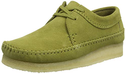 Clarks Originals Weaver, Zapatos de Cordones Derby Hombre, Color Verde Caqui Ante Caqui Ante Caqui, 41 EU