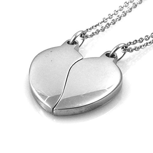 Collar con un corazón Que está Roto en Acero imán Muy Buena para Grabar Las Cadenas, de hasta 50 cm Medidas de la totalidad de Largo, 28 cm de Ancho, 25 mm - cll0972 Collar con un corazón Que está Roto en Acero imán Muy Buena para Grabar Las Cadenas, de hasta 50 cm Medidas de la totalidad de Largo, 28 cm de Ancho, 25 mm - cll0972