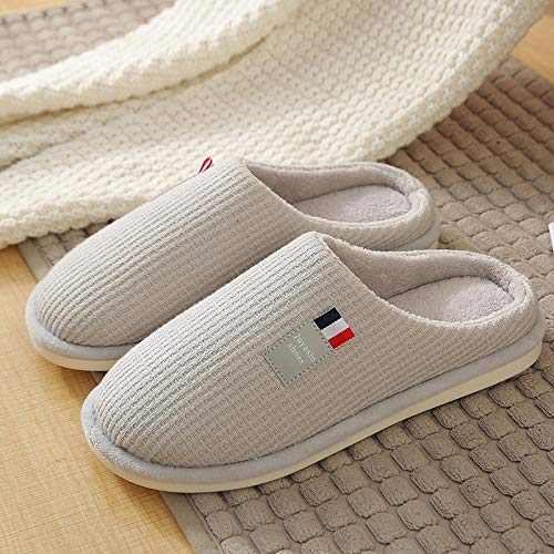 COQUI Slippers Mujer casa,Zapatillas de Felpa al por Mayor para Mujer otoño 2020 Nuevas Zapatillas de algodón de Arrastre esponjosas para el hogar de Fondo Plano Simple-Gris_39