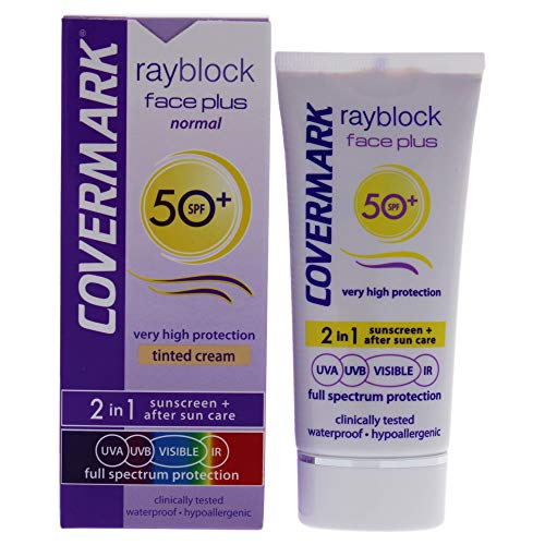 Covermark - Crema facial Rayblock Face Plus FPS 50 para piel normal, color beis claro