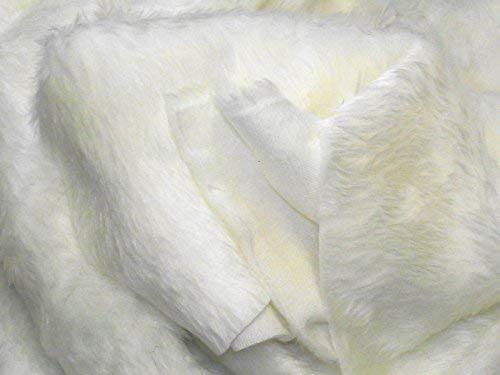 CRS Fur Fabrics Tela de piel sintética lisa y divertida, color crudo (blanco roto), acrílico, Ecru White, 1Mtr - 150cm x 100cm
