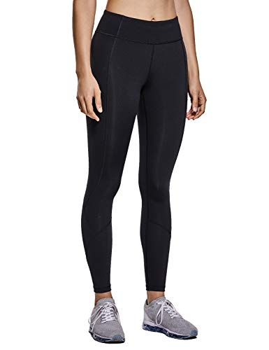 CRZ YOGA Mujer Compression 7/8 Leggings Deportes Running Fitness Pantalon con Bolsillos-63cm Negro#2 25'' R421 40